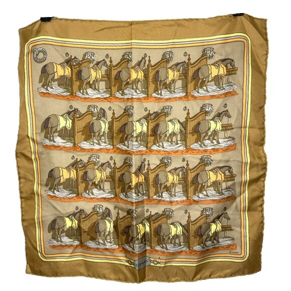 Hermes Ecuries Horse Stable Silk Square Scarf Hugo Grygkar Vintage - Picture 1 of 6